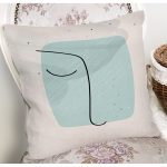 - 7077 - Realhomes Renkli Onedraw Çizimli Dijital Baskılı Modern Yastık Kırlent Kılıfı Realhomes