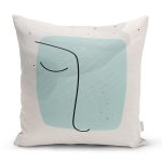 - 7077 - Realhomes Renkli Onedraw Çizimli Dijital Baskılı Modern Yastık Kırlent Kılıfı Realhomes