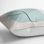 - 7077 - Realhomes Renkli Onedraw Çizimli Dijital Baskılı Modern Yastık Kırlent Kılıfı Realhomes