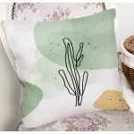 - 7079 - Realhomes Soft Renkli Onedraw Yaprak Temalı Dijital Baskılı Modern Yastık Kırlent Kılıfı Realhomes