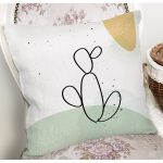 Soft Renkli Onedraw Çizimli Dijital Baskılı Modern Yastık Kırlent Kılıfı Realhomes