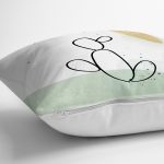 Soft Renkli Onedraw Çizimli Dijital Baskılı Modern Yastık Kırlent Kılıfı Realhomes