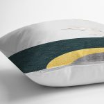 Renkli Zeminde Leylek Desenli Dijital Baskılı Modern Yastık Kırlent Kılıfı Realhomes