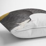 Renkli Zeminde Leylek Desenli Dijital Baskılı Modern Yastık Kırlent Kılıfı Realhomes