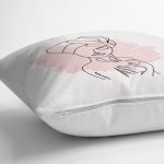 - 7092 - Realhomes Beyaz Zeminde Bayan Desenli Dijital Baskılı Modern Yastık Kırlent Kılıfı Realhomes