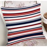 - 7098 - Realhomes Beyaz Zemınde Renkli Cizgi Detaylı Dijital Baskılı Modern Yastık Kırlent Kılıfı Realhomes