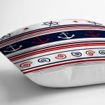 - 7099 - Realhomes Bordo Lacıvert Renklı Capa Dumen Temalı Dijital Baskılı Modern Kırlent Kılıfı Realhomes