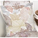 Beyaz Zemınli Soft Renkli Yapraklı Dijital Baskılı Modern Yastık Kırlent Kılıfı Realhomes