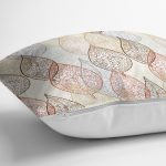 Beyaz Zemınli Soft Renkli Yapraklı Dijital Baskılı Modern Yastık Kırlent Kılıfı Realhomes