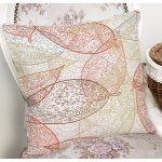 Beyaz Zemınli Soft Renkli Yapraklı Dijital Baskılı Modern Yastık Kırlent Kılıfı Realhomes