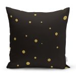 Gold Zeminde Yatay Sıyah Çizgili Dijital Baskılı Modern Yastık Kırlent Kılıfı Realhomes
