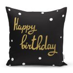 Siyah Zeminde Gold Yıldız Desenli Dijital Baskılı Modern Yastık Kırlent Kılıfı Realhomes