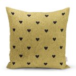 - 7121 - Realhomes Gold Zeminde Beyaz Ok Motifli Dijital Baskılı Modern Yastık Kırlent Kılıfı Realhomes