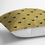 - 7121 - Realhomes Gold Zeminde Beyaz Ok Motifli Dijital Baskılı Modern Yastık Kırlent Kılıfı Realhomes