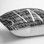 Siyah Beyaz Zeminli Onedraw Çizimli Stay Yazılı Modern Yastık Kırlent Kılıfı Realhomes