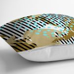 Renkli Zemin Uzerinde Onedraw Çizimli Dijital Baskılı Modern Yastık Kırlent Kılıfı Realhomes