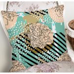 - 7182 - Realhomes  Renkli Zemin Uzerinde Onedraw Çizimli Dijital Baskılı Modern Yastık Kırlent Kılıfı Realhomes