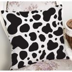 - 7183 - Realhomes  Beyaz Zeminli Siyah Puantiye Desenli Dijital Baskılı Modern Yastık Kırlent Kılıfı Realhomes