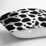 - 7183 - Realhomes  Beyaz Zeminli Siyah Puantiye Desenli Dijital Baskılı Modern Yastık Kırlent Kılıfı Realhomes