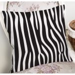 - 7186 - Realhomes Beyaz Zeminli Siyah Çizgi Desenli Dijital Baskılı Modern Yastık Kırlent Kılıfı Realhomes