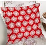 Kırmızı Zemin Üzerinde Beyaz Kartanesi Desenli Modern Yastık Kırlent Kılıfı Realhomes