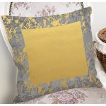 Antrasit Zemin Üzerinde Gold Detaylı Çizim Desenli Modern Yastık Kırlent Kılıfı Realhomes