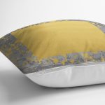 Antrasit Zemin Üzerinde Gold Detaylı Çizim Desenli Modern Yastık Kırlent Kılıfı Realhomes