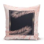 Pudra Zemin Üzerinde Yaprak Detaylı Dijital Baskılı Modern Yastık Kırlent Kılıfı Realhomes