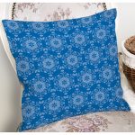 Mavi Zeminli Kartanesi Desenli Dijital Baskılı Modern Yastık Kırlent Kılıfı Realhomes