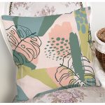 Pudra Zeminde Soyut Çizim Detaylı Dijital Baskılı Modern Yastık Kırlent Kılıfı Realhomes