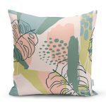 Pudra Zeminde Soyut Çizim Detaylı Dijital Baskılı Modern Yastık Kırlent Kılıfı Realhomes