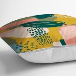 - 7250 - Realhomes Renki Zemin Üzerinde Onedraw Çizimli Dijital Baskılı Modern Yastık Kırlent Kılıfı Realhomes