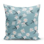 - 7254 - Realhomes Renkli Zeminli Renkli Papatya Desenli Dijital Baskılı Modern Yastık Kırlent Kılıfı Realhomes