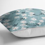 - 7254 - Realhomes Renkli Zeminli Renkli Papatya Desenli Dijital Baskılı Modern Yastık Kırlent Kılıfı Realhomes