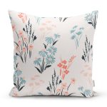 - 7263 - Realhomes  Beyaz Zeminde Rengarenk Çiçek Desenli Dijital Baskılı Modern Yastık Kırlent Kılıfı Realhomes
