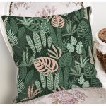 - 7271 - Realhomes Siyah Zemin Üzerinde Rengarenk Çiçek Desenli Yastık Kırlent Kılıfı Realhomes