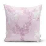 - 7272 - Realhomes Pembe Zemin Üzerinde Sarmaşık Desenli Dijital Baskılı Modern Yastık Kırlent Kılıfı Realhomes