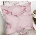 Pudra Zeminli Pembe Renkli Çizim Dijital Baskılı Modern Yastık Kırlent Kılıfı Realhomes