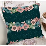 Rengarenk Zemin Üzerinde Çiçek Desenli Dijital Baskılı Modern Yastık Kırlent Kılıfı Realhomes