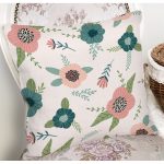 - 7283 - Realhomes  Beyaz Zeminli Renkli Soyut Çizim Dijital Baskılı Modern Yastık Kırlent Kılıfı Realhomes