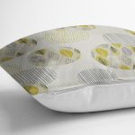 - 7284 - Realhomes  Renkli Zemin Üzerinde Yaprak Motifli Dijital Baskılı Modern Yastık Kırlent Kılıfı Realhomes