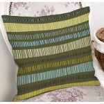 - 7286 - Realhomes Hardal Zeminli Renkli Çizgi Desenli Dijital Baskılı Modern Yastık Kırlent Kılıfı Realhomes
