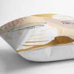 Soft Renkli Zeminli Bayan Silüeti Dijital Baskılı Modern Yastık Kırlent Kılıfı Realhomes