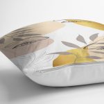 Beyaz Zemin Üzerinde Soyut Renkli Yaprak Desenli Modern Yastık Kırlent Kılıfı Realhomes