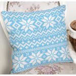 Mavi Zemin Üzerinde Kartanesi Motifli Dijital Baskılı Modern Yastık Kırlent Kılıfı Realhomes