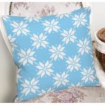 - 7318 - Realhomes Mavi Zemin Üzerinde Kartanesi Motifli Dijital Baskılı Modern Yastık Kırlent Kılıfı Realhomes