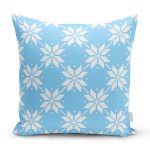 - 7318 - Realhomes Mavi Zemin Üzerinde Kartanesi Motifli Dijital Baskılı Modern Yastık Kırlent Kılıfı Realhomes