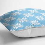 - 7318 - Realhomes Mavi Zemin Üzerinde Kartanesi Motifli Dijital Baskılı Modern Yastık Kırlent Kılıfı Realhomes