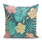 Siyah Zemin Üzerinde Rengarenk Çiçek Desenli Yastık Kırlent Kılıfı Realhomes