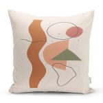 - 7332 - Realhomes Hardal Zeminli Renkli Çizgi Desenli Dijital Baskılı Modern Yastık Kırlent Kılıfı Realhomes